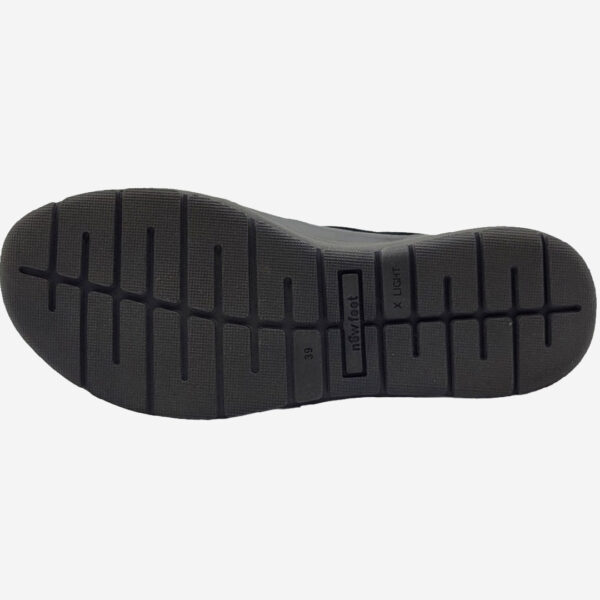 New Feet Shoe Zip WIDE dam svart bred sko