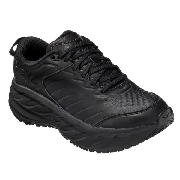 hoka bondi SR Dam svart black sko arbetssko dämpad promenad promenadsko