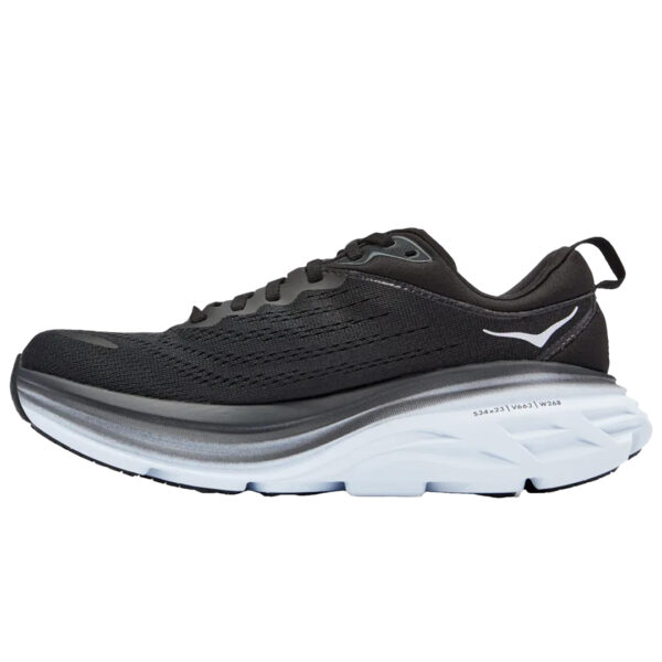 köp Hoka bondi 8 dam wide bred breda hoka one one svart vit löparskor skobutik online joggingskor skor för breda fötter