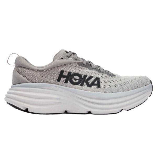 Hoka bondi 8 herr man sko grå grey gray sharkskin harbor mist