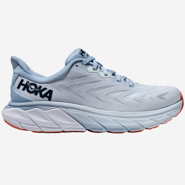 HOKA arahi 6 wide bred blå dam jogging löparsko med pronationsstöd svart breda fötter