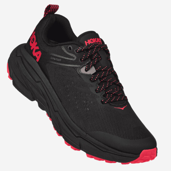 hoka one one challenger 6 atr gtx gore tex dam svart röd löparsko