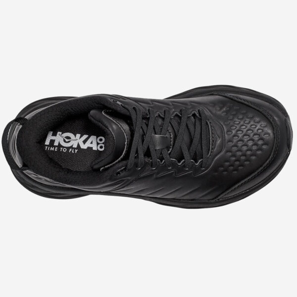 hoka bondi SR herr svart black sko arbetssko dämpad promenad promenadsko ovandel ovan ovansida