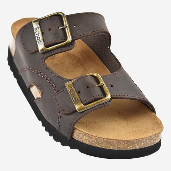 scholl moldava ad sandal-brun-dk-brown oiled leather läder herr