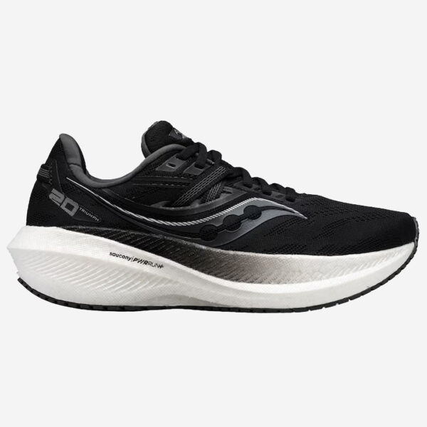 saucony triumph 20 löparsko dam svart vit black white noir blanc jogging sko