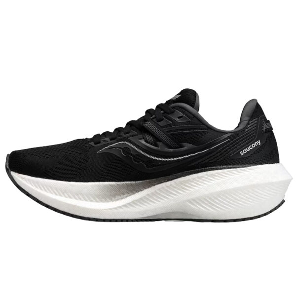 saucony triumph 20 löparsko dam svart vit black white noir blanc jogging sko