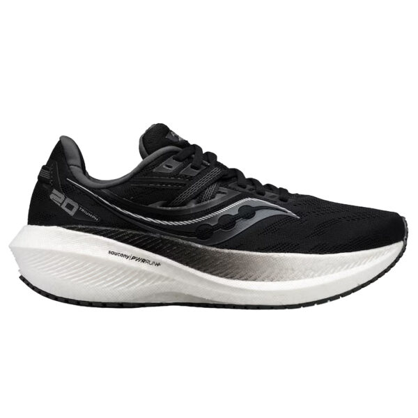 saucony triumph 20 löparsko dam svart vit black white noir blanc jogging sko