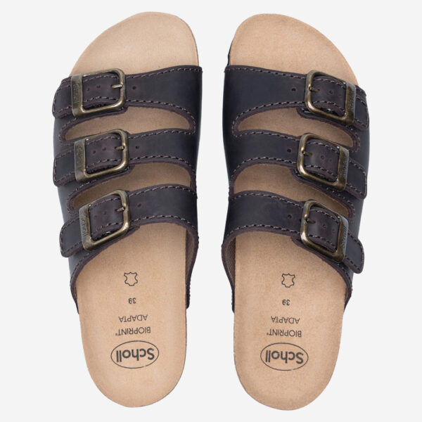 Scholl Rio Wedge AD brun dk brown dam damsandal sandal ovansida innersula