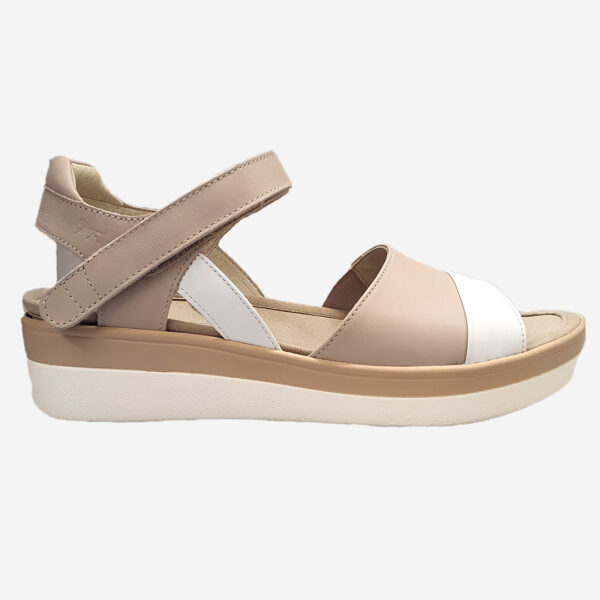 klaveness maria sandal beige vit tvåfärgad