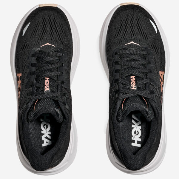 hoka bondi 9 dam svart vit beige löparsko