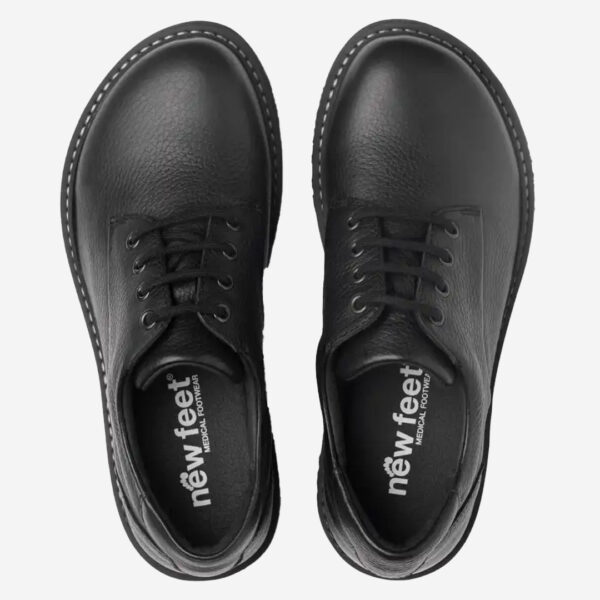 new feet sko med snörning svart kalvskinn läder dam